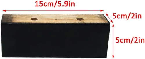 Miniatura 2 de Patas rectangulares elevadas de 2.0 in, bloque de madera maciza, patas de sofá, patas de muebles, patas de mesa de café, patas de cama, patas
