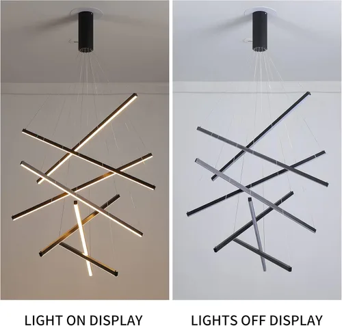 Miniatura 5 de JAYMP Candelabros LED modernos, lámpara colgante regulable para techo alto, sala de estar, comedor, escalera, restaurante, Sputnik, lámpara colgante