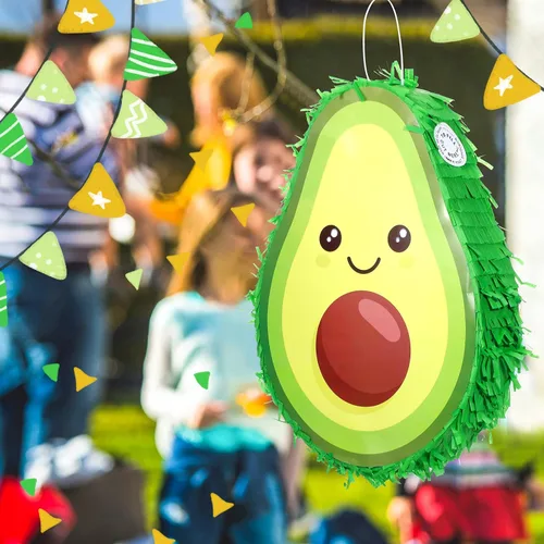 Miniatura 7 de Sratte Decoraciones de piata de aguacate, 16 x 11 x 3 pulgadas, piñata de aguacate con palo para revelación de género, baby shower, fiesta