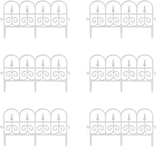 Miniatura 3 de PP Garden Fence Insert Plastic Fence Garden Picket Fence Bordes Césped Parterres Plantas Fronteras Decorativas Jardín Patio Productos al aire libre
