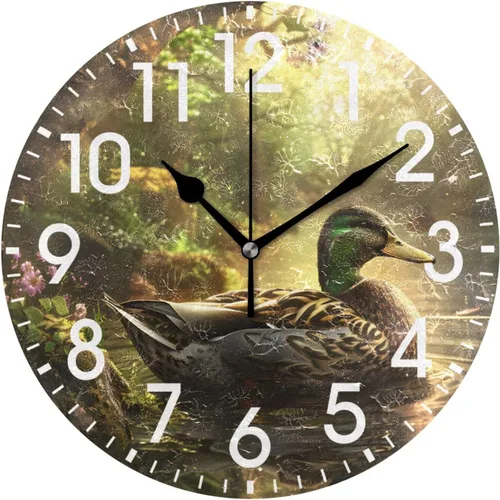 Miniatura 18 de ALAZA Reloj de pared redondo acrílico para decoración del hogar, diseño de mariposa, de tacón alto, color rosa, 9.84 pulgadas, sin tictac, para sala