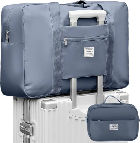 Bolsa de viaje de fin de semana para mujeres y hombres con bolsa de aseo personal, bolsa de transporte para la noche, bolsas grandes plegables,