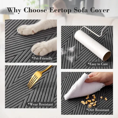 Miniatura 6 de Fundas de cojín para sofá seccional, fundas de asiento elásticas resistentes al desgaste para sofá individual, fundas protectoras lavables