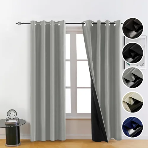 Miniatura 8 de Cortinas opacas 100% beige para dormitorio, cortinas de oscurecimiento de habitación de 84 pulgadas, cortinas opacas para sala de estar, cortinas