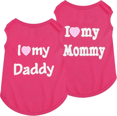 Miniatura 13 de Paquete de 2 camisetas sin mangas para perros pequeños, camiseta sin mangas para perros pequeños, camiseta sin mangas transpirable con texto