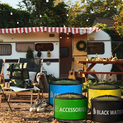 Miniatura 7 de ERKOON Bolsa de almacenamiento de manguera impermeable para caravana, paquete de 4, accesorios organizadores para cámper, bolsa organizadora