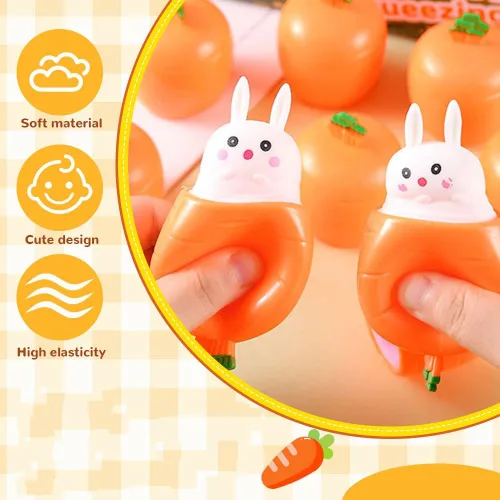 Miniatura 2 de Esenciales para la cesta de Pascua, nuevo conejo de zanahoria 2026, conejo de Pascua hecho a mano, conejo de zanahoria de Pascua para rellenos