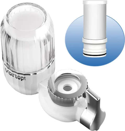 Miniatura 9 de Vortopt Filtro de agua para grifo de fregadero, filtro de agua de 400 galones de capacidad de carbón activado, certificado NSF que reduce el cloro