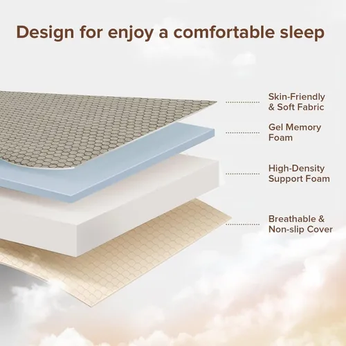 Miniatura 3 de ROXGOX Colchón Plegable Triple de Espuma Viscoelástica, Cama de Piso Portátil Individual de 4 Pulgadas, Colchoneta Plegable con Funda Lavable, Asa