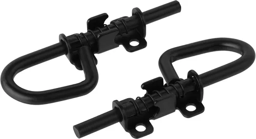 Miniatura 3 de Pernos de barril de bloqueo de resorte estilo bucle, herrajes para cobertizos, puertas, puertas de granero, ventana de madera, gallineros negros, 1