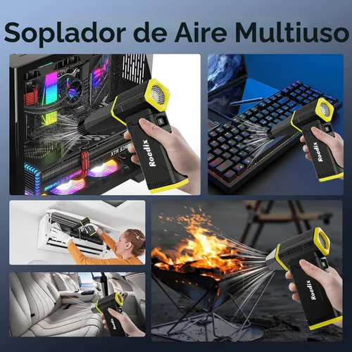 Miniatura 6 de Soplador de Aire Comprimido, 210000 RPM, Soplador de Aire Eléctrico Ajustable de 8 Velocidades con Pantalla LED, Soplador de Aire Recargable