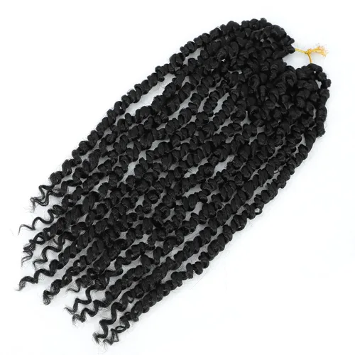 Miniatura 7 de Cabello Passion Twist de 12 pulgadas, 8 paquetes, cabello de ganchillo pretrenzado para mujeres negras, cabello rizado de ganchillo preenlazado, 1b#