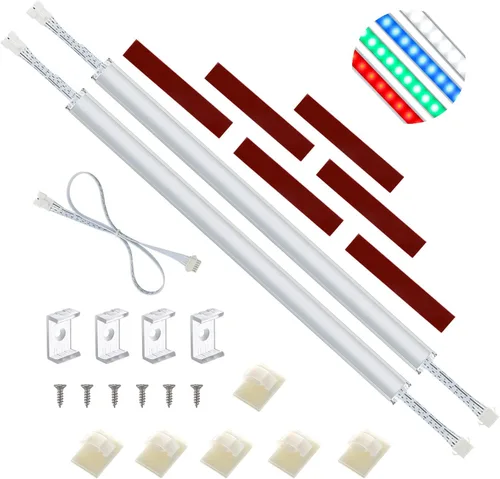Miniatura 5 de Litever Paquete de 6 barras de luz LED RGBW adicionales para debajo del gabinete, kit de iluminación LED RGBW serie LL-029. 4 W/tira. 12 VCC. 3000K
