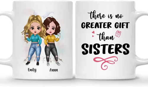 Miniatura 21 de GOSSBY Taza personalizada (2 Sisters) ¡Aparentemente somos problemas cuando estamos juntos, quién sabía! Taza personalizada para mejor amiga