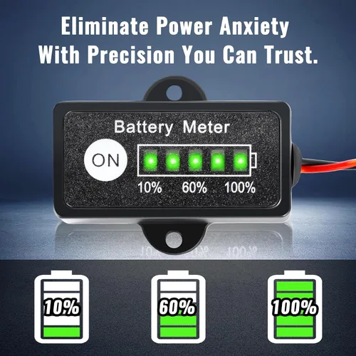 Miniatura 3 de Medidor de batería de 12 V, indicador de batería de plomo-ácido, medidor de combustible, monitor y probador para motocicleta, carritos de golf