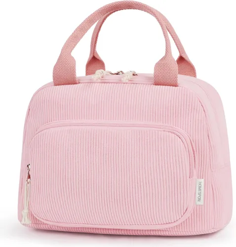 Miniatura 12 de HOMESPON Bolsa de Almuerzo para Mujeres Hombres Adultos con Bolsillo Frontal Bonita Pana Aislada Bolsa de Almuerzo Tote Gran Capacidad Caja