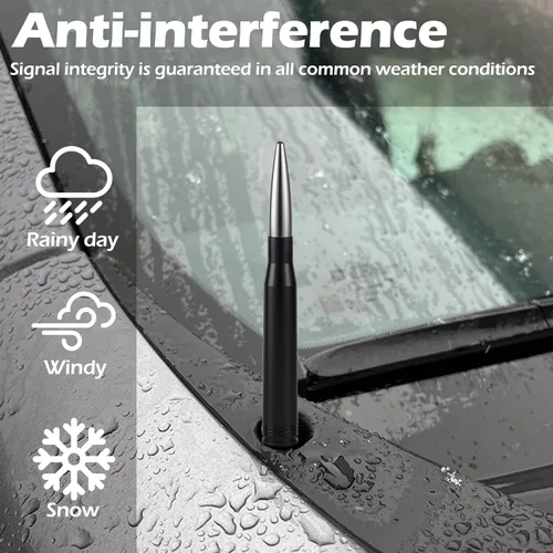 Miniatura 5 de BJSIA Antena universal mejorada para automóvil compatible con Ford, Dodge, Chevrolet, GMC, Jeep, Toyota Truck Antena - Hecha de billet resistente
