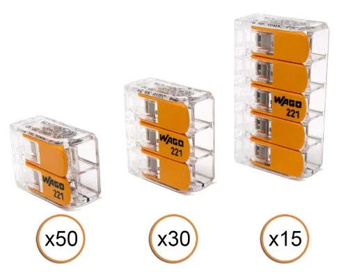 Miniatura 3 de WAGO Surtido de conectores de cable compacto de 221-61x 10AWG 95pc