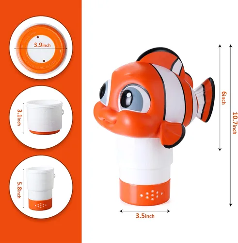Miniatura 6 de Flotador de cloro para piscina, dispensador de cloro flotante para piscina, se ajusta a tabletas de 1 y 3 pulgadas y soporte de bromo para piscinas