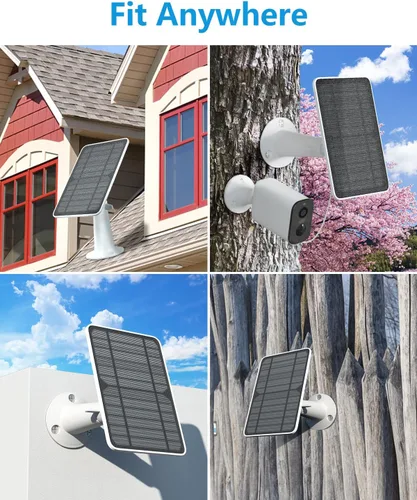 Miniatura 8 de Cargador de panel solar compatible con proyector Eufycam 3/3C/2C/2C Pro/E40/E20/2/2/2 Pro/E/L20/L40/Solo/SoloCam, panel solar de 5 W para cámara