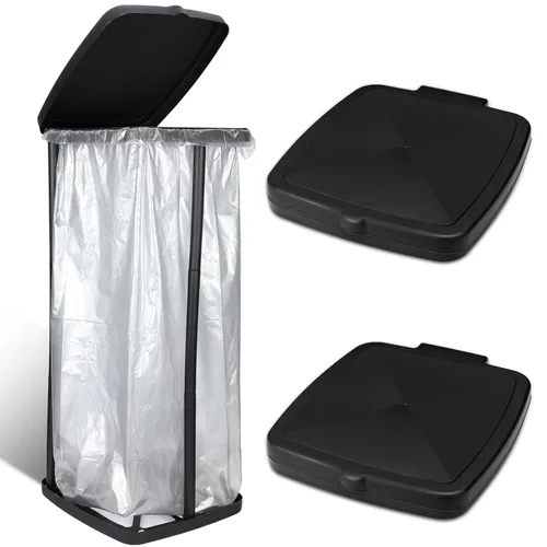 Vicenpal Soporte portátil para bolsas de basura plegable, cubo de basura expandible para exteriores, accesorios de campamento para interiores y