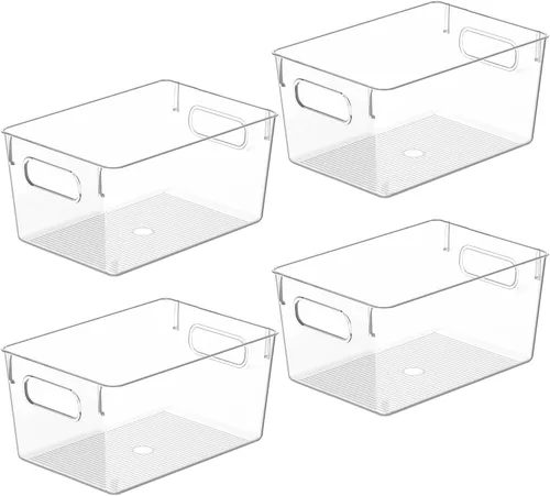 Miniatura 13 de Contenedores de almacenamiento de plástico transparente, perfectos para la organización de la cocina o la organización y almacenamiento