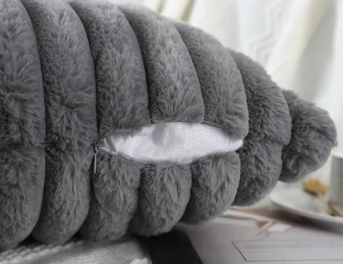 Miniatura 6 de PANOD Funda de Almohada Extra Larga de Pelo Sintético 12x40, Almohada de Gato Suave para Cama, Fundas Decorativas de Almohada Lumbar Boho, Funda