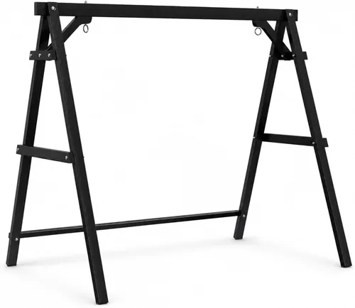 Miniatura 12 de VINGLI Marco de columpio para porche de 6.2 pies, soporte de madera resistente de 660 libras, soporte de columpio de madera con barra de conexión