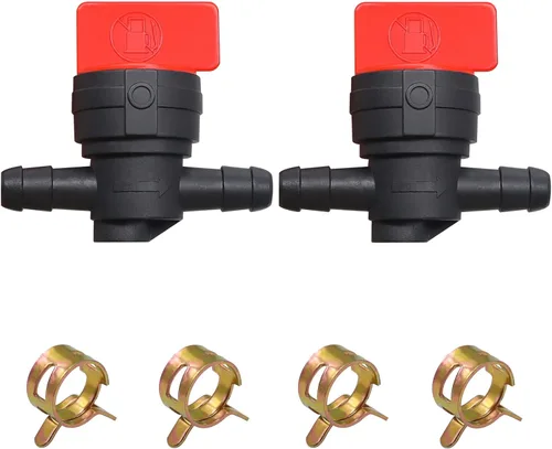Miniatura 2 de Tnisesm 2 piezas de válvula de apagado de combustible con abrazadera para Briggs y Stratton 9494768 493960 698183 698181 697947 5019H 5019K
