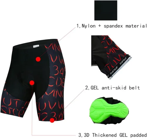 Miniatura 7 de Conjunto de camiseta de ciclismo para hombre, camiseta de manga corta y pantalones cortos con cojín 3D, traje acolchado para ciclismo