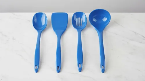 Miniatura 9 de Reston Lloyd Juego de utensilios de cocina 100% melamina, cucharón antiarañazos, cuchara, cuchara ranurada y espátula, fácil de sostener, juego