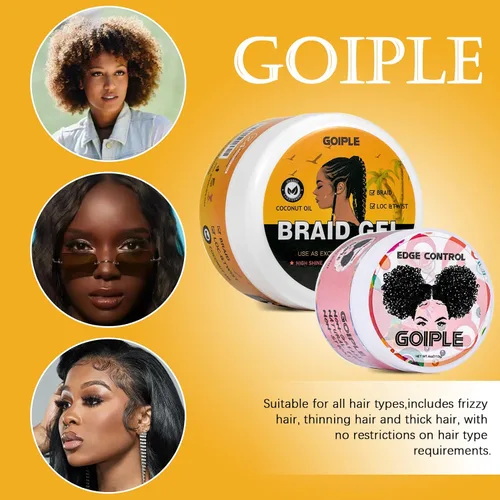 Miniatura 6 de Gel de trenzado de fijación fuerte que domina el encrespamiento, gel suavizante bueno para torsión, rondas, cornrows sin escamas, agarre extra, alto