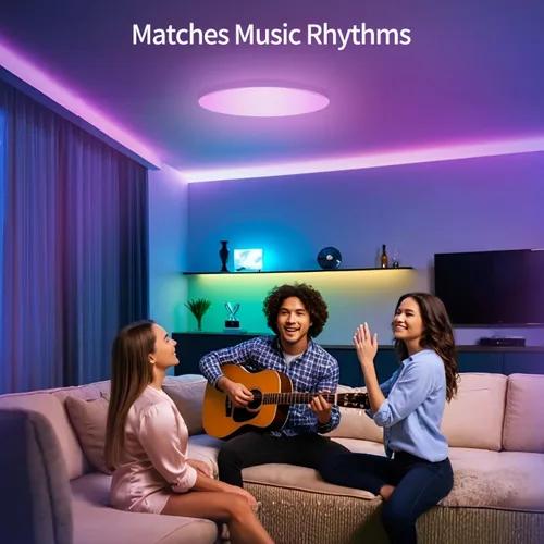 Miniatura 5 de RGBCW - Luces de techo LED inteligentes que cambian de color, compatible con Alexa Google Home, lámpara de techo empotrada de 24 W, programador