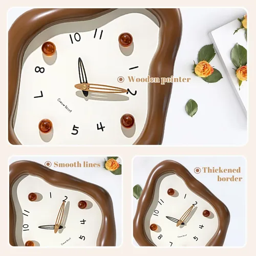 Miniatura 4 de JUSTUP Reloj de pared, reloj de pared moderno de 12 pulgadas, reloj creativo con pilas, reloj silencioso que no hace tictac para oficina, sala