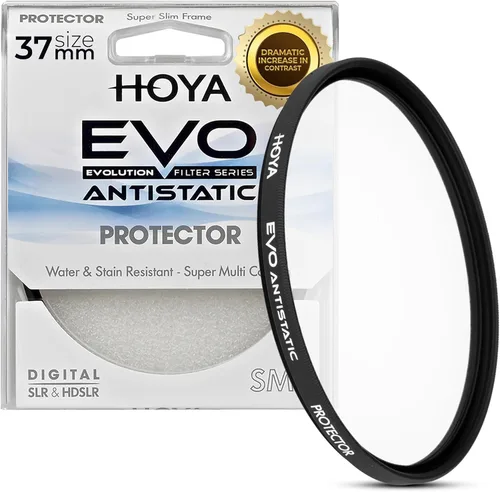 Hoya Protector de lente antiestático EVO de 1.457 in — Vidrio óptico de alta calidad con filtro de lente SMC de 16 capas para una transmisión de luz