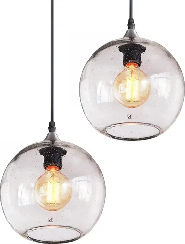 Miniatura 8 de Candelabro de cristal con 5 luces colgantes, moderno, rústico, con burbujas de semillas, globo, accesorios para colgar en el techo, entrada