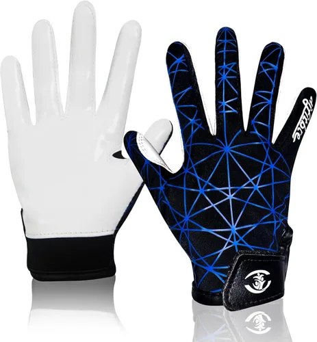 Miniatura 19 de Guantes de receptor de fútbol americano para niños - Agarre de silicona antideslizante y parte trasera de licra transpirable para un mejor control