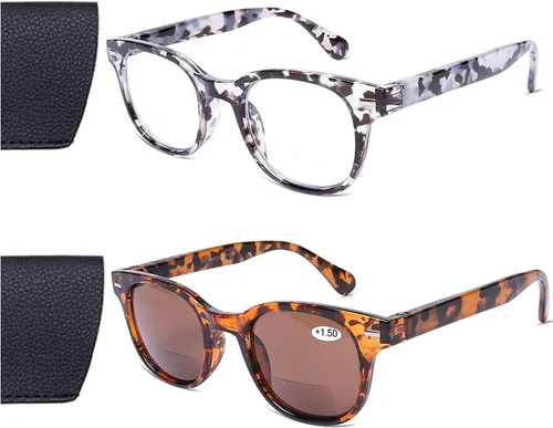 Miniatura 6 de AQWANO Lentes de lectura bifocales con estilo de moda, protección anti UV400, lectores de calidad ligera, bisagra de resorte bifocales, para hombres