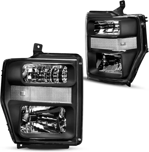 Miniatura 10 de DWVO Conjunto de faros compatible con Ford F-250 F-350 F-450 F-550 Super Duty 1999-2004/Ford Excursion 2000-2004 Faros de repuesto carcasa negra