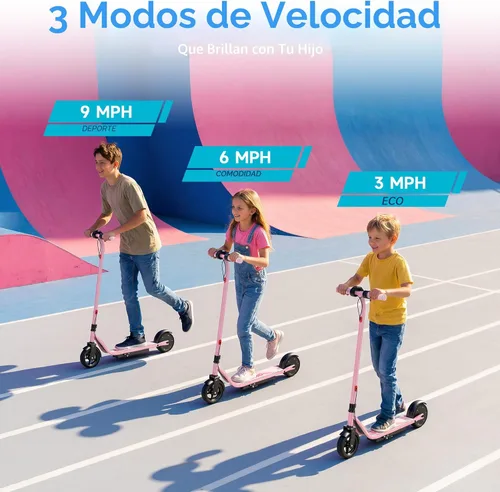Miniatura 3 de Electric Scooter for Adults, Teens & Big Kids, 350W-500W Motor, 10Mph-21 MPH & 10-28 Miles Max Range, 6.5 to 10 inch Tires, Portable Lightweight Rosa