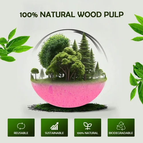 Miniatura 5 de AIDEA Esponjas faciales comprimidas color rosa, 96 unidades, esponjas faciales desechables, esponja cosmética de spa de celulosa 100% natural