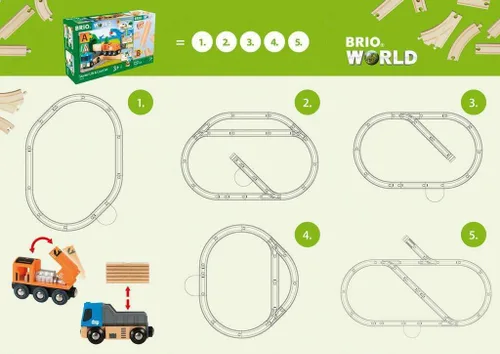 Miniatura 9 de Set de inicio BRIO Lift&Load de juguete de tren de madera duradero Seguro para niños Fomenta la creatividad Compatible con todos