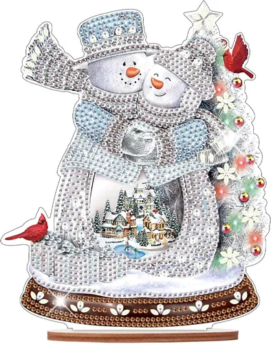 Miniatura 31 de Kits de adornos de escritorio de pintura de diamante para adultos, ángel mamá, sosteniendo bebé, arte de diamante por números, decoraciones