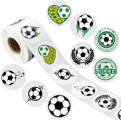 Teling Juego de 500 calcomanías de pelota de fútbol, impermeables, autoadhesivas, para álbumes de recortes, casco, frascos, suministros de fiesta