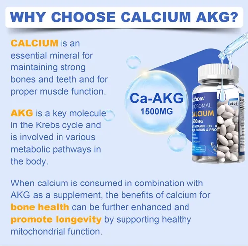 Miniatura 3 de Suplemento AKG de calcio liposomal de 1500 mg con cápsulas blandas de vitamina D3 y K2 para mujeres y hombres│ Alta absorción│Suplementos de calcio