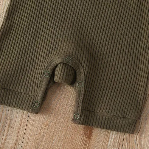 Miniatura 89 de Mameluco unisex de manga corta para bebé recién nacido, con botones, de una pieza, ropa de color sólido