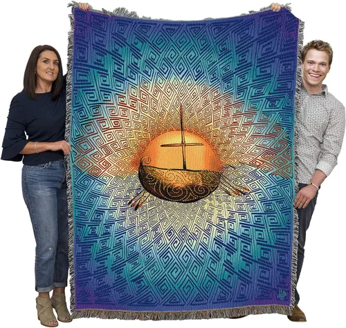 Miniatura 15 de Pure Country Weavers Manta de San Juan Diego, patrón de los pueblos indígenas, manta de tapiz de regalo religioso tejida de algodón, fabricada