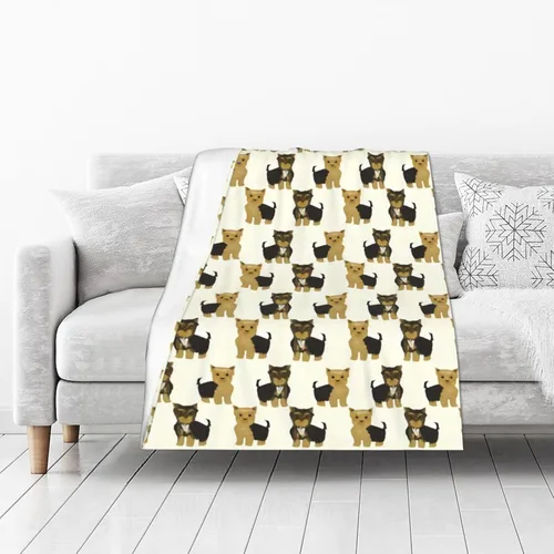 Miniatura 2 de Yorkshire Terrier - Manta de forro polar para perro Yorkie de franela súper suave, acogedora, lavable, ligera y mullida para sofá, cama, oficina