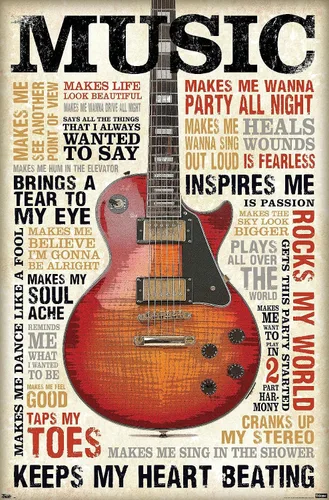 Miniatura 11 de Trends International Music Inspires Me Wall Poster, 14.725" x 22.375", Barnwood Framed Version