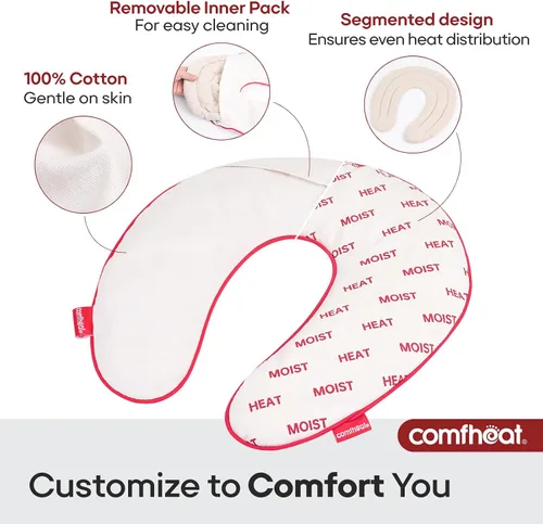 Miniatura 4 de Almohada de cuello para microondas lavanda, calentable/refrigerable, para el cuello, para aromaterapia, con funda extraíble lavable, ideal